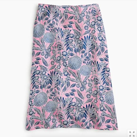 J. Crew X Abigail Borg Printed Silk Slip Skirt - Picture 2 of 7